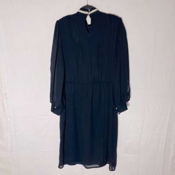Vintage Joyce Palmer Black Long Sleeve Mock Neck Sheer Midi Dress XL - Picture 2 of 16
